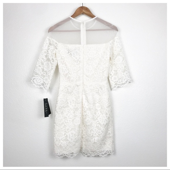 NWT Nicole Miller Collection White Lace Dress‎ Size 0 - Picture 7 of 11